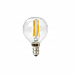 4W LED G16 Filament Bulb, Dimmable, E12, 120V, Clear Glass, 88 lm/W, 5000K