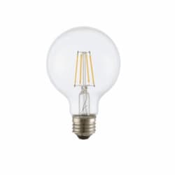 4W LED G25 Bulb, Dimmable, E26, 350 lm, 120V, 3000K, Clear