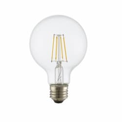 4.5W LED G25 Filament Bulb, Dimmable, E26, 120V, Clear Glass, 5000K