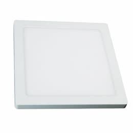 7-in 12W LED Flush Mount, Square, 861 lm, 120V, Selectable CCT, White