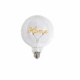 1W LED G40 Shape Filament Bulb, Home Down, E26, 120V, Yellow