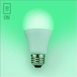 10W ColorFlip LED A19 Bulb, E26, 800 lm, 2700K/Green