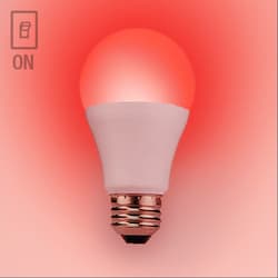 10W ColorFlip LED A19 Bulb, E26, 800 lm, 2700K/Red