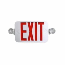 LED Emergency Exit Sign Combo, Low Profile, 120V-277V, Red