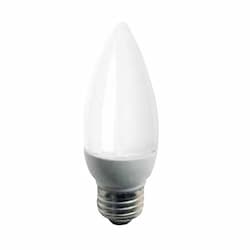 7W LED B13 Bulb, Blunt Tip, Dimmable, E26, 500 lm, 120V, 2700K, Frosted