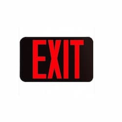 Slim LED EXIT Sign w/ Red Letters, Black Housing