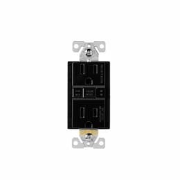 Eaton Wiring 15 Amp Tamper Resistant Duplex GFCI Receptacle Outlet, Black