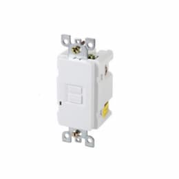 GFCI Duplex Receptacle, Self-Test, Blank Face, 20 Amp, White