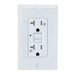 20 Amp GFCI Outlet, Tamper & Weather Resistant, White