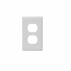 1-Gang Duplex Receptacle Wall Plate, Plastic, Standard, White