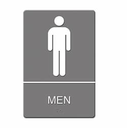 Gray/White "Men" ADA Sign 6X9