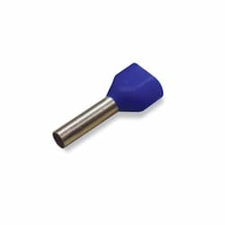 Twin Ferrule, AWG 14, Insulated, Blue