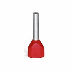 Insulated Twin Ferrule Sleeve, 0.47-in, 2 x 1 mm/ 2 x 18 AWG, Red