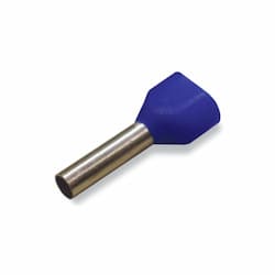 Insulated Twin Ferrule Sleeve for 811 Series, 0.47-in, 2 x 2.5 mm / 14 AWG, Blue