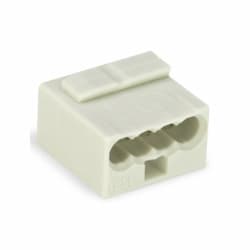 Micro Push Wire Connector, 4 Conductor, 22-18 AWG, Light Gray, Pack of 1000