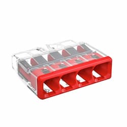 Compact Splicing Connector, 4-Conductor, Red, Pack of 80