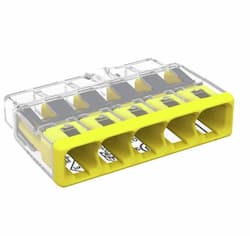 Compact Splicing Connector, 5-Conductor, Yellow, Pack of 2500