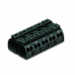 Chassis Mount Terminal Strip, 4 Conductor, PE-N-L1-L2-L3, 5-Pole, Screw, Black