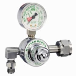 Western M1 Series Preset Pressure Gauge Regulators, CGA540 Nut/Nipple, Oxygen