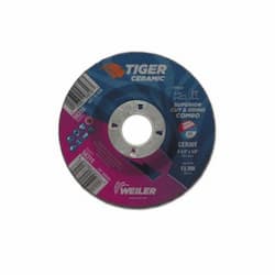 Weiler 4.5-in Tiger Depressed Center Combo Wheel, 30 Grit, Ceramic Alumina