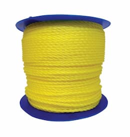 1200-ft Twisted Polypropylene Rope, .25-in Diameter, 1080 lb Load Capacity, Yellow