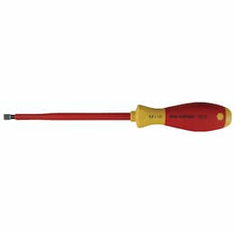 Wiha 8" Round SoftFinish Insulated Slotted Screwdriver