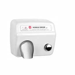 World Dryer 2300W Model A Series Hand Dryers, 115V, Cast Iron, White Finish