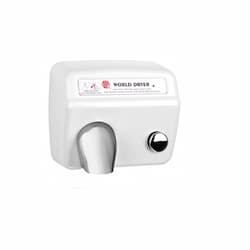 World Dryer 2300W AirMax Hand Dryer, White Stamped Steel, 115V