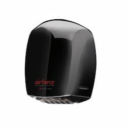 World Dryer 1100W AirForce Hand Dryer, Aluminum, Black Finish