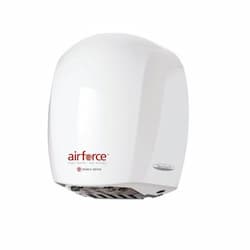 World Dryer 1100W AirForce Hand Dryer, Aluminum, White Finish