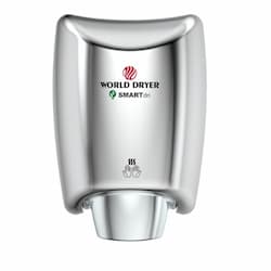 World Dryer 1250W SMARTdri Hand Dryer, 240V, Brushed Stainless Steel