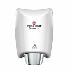 1200W SMARTdri Plus Hand Dryer, Aluminum, 100/120V, White Finish