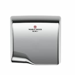 World Dryer 950W SLIMdri Hand Dryer, Aluminum, 220/240V, Polished Chrome