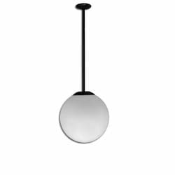 13-in 18W Globe Ceiling Light, 24-in Stem, 85V-265V, 3000K, Black