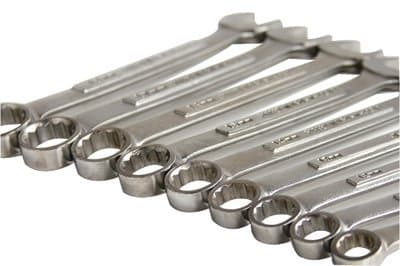 Adjustable Clamp Quad Grip 14 Piece Combination Wrench Set, Metric