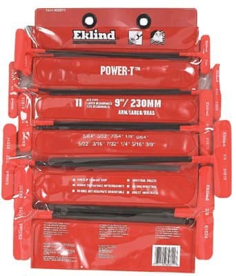 Eklind 11 Piece Power T Hex Key Set