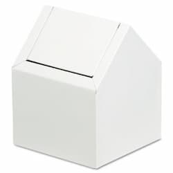 Hospeco White Double Entry Swing Top Floor Receptacle