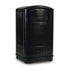 Rubbermaid Plaza Indoor/Outdoor Waste Container Rectangular Plastic 50 Gallon Plastic, Black