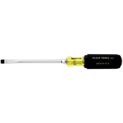 Klein Tools 8'' Heavy Duty Round Screwdriver with Slotted Keystone Tip