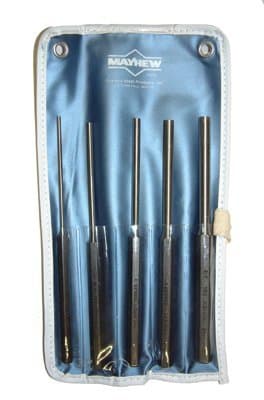 Mayhew 5 Piece Extra Long Alloy Steel Pin Punch Kit