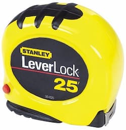 Stanley 1"X 25' Spring Steel LeverLock Measurement Tape