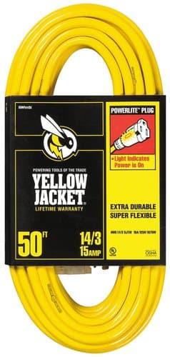 Woods Wire 50FT Yellow Jacket Extension Cord