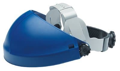 AO Safety Blue Ratchet Deluxe AO Tuffmaster Headgear w/ Faceshield