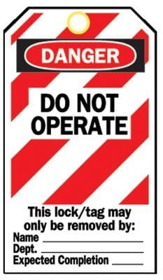 Brady Heavy Duty "Do Not Operate" Lockout Tag