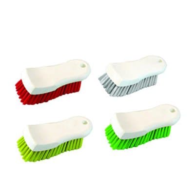 Boardwalk Red Polypropylene Bristle Scrub Brush, White Handle