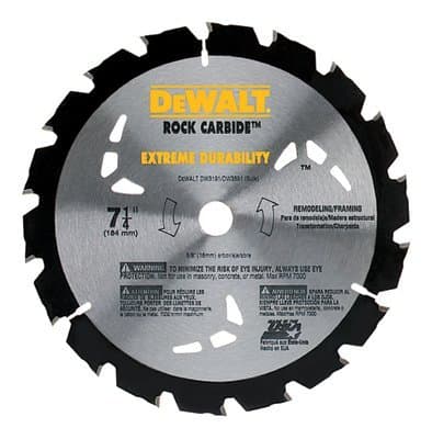 Dewalt 7-1/4" 18 Teeth Nail Cutting Circular Saw Blade