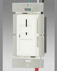 GP 600W White Single Pole Slide Dimmer W/ Push Switch/LED