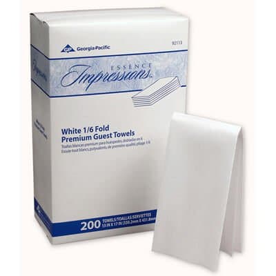 Georgia-Pacific White, 200 Count 1/6-Fold Linen Replacement Towels-13 x 17