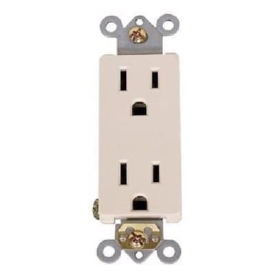 PowerSafe 20 Amp Decora Duplex Receptacle Outlet, Almond