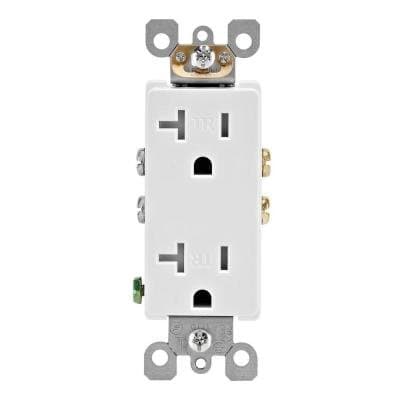 HomElectrical 20A White Tamper Proof Decora Duplex Receptacle